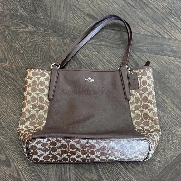 Coach Brown Signature Tote - Picture 1 of 7